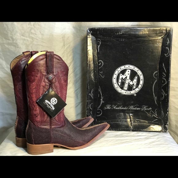 Montana burgundy stingray leather boots